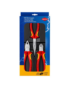 Plier Set 3 Piece: Long Nose, Combination, Diagonal Multi-Component Grips