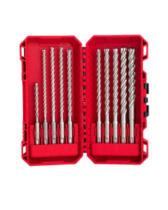SDS Plus MX4 4-Cut Drill Bit Set in PACKOUT Case - 10 Pieces