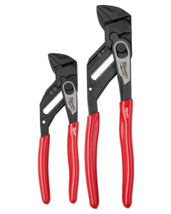 180mm & 250mm Smooth Jaw Plier Wrench Set - 2pce