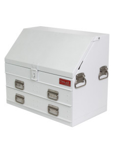 Truck Box Steel 702 x 404 x 585 White Two Drawer Angled