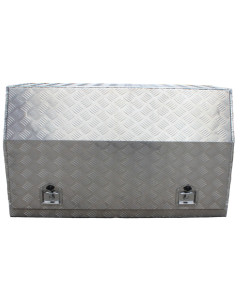 Tool Box Aluminium 1210 x 520 x 700 Checker Plate Angled Gas Struts T-Lock Handles