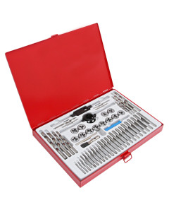 Tap & Die 52PC Metric & UNC Set In Metal Case With 24 Taps 12 Die & 12 Drill Bit Imperial