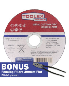 Cutting Disc 125mm x 1mm Ultra Thin Inox Tub - 100 Piece BONUS 12