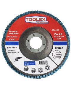 Flap Disc 125 x 22mm 40 Grit Zirconium Polyfan Conical