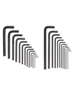 Allen Key Hex 25 Piece Set: 1.5mm-10mm Metric & 1/16