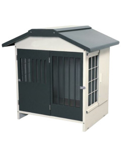 Steel Gable Dog Kennel Grey - SMALL