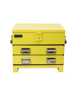 Truck Box Steel 550 x 403 x 470 Yellow Heavy Duty 2 Drawer 4 Tray SB1202