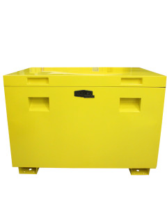 Site Box Steel 1200 x 760 x 850 Yellow Gas Struts Heavy Duty Top Opening