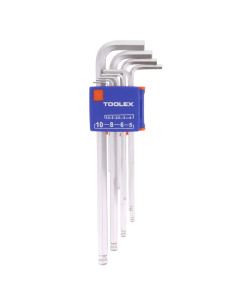 Toolex PO5019-METRIC Allen Key Hex & Ball 9 Piece
