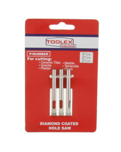 Diamond Coated Hole Saw 6mm 3 Piece Wet Cutting