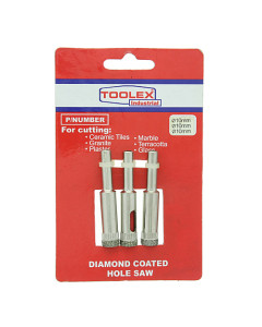 Diamond Coated Hole Saw 10mm 3 Piece Wet Cutting