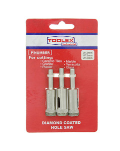 Diamond Coated Hole Saw 13mm 3 Piece Wet Cutting