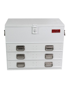 Truck Box Steel 702 x 404 x 590 White Three Drawer