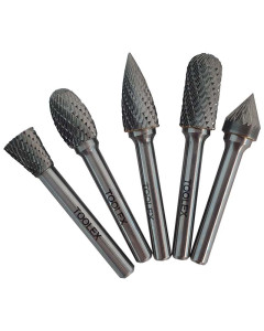 Toolex FL112-5S Burr Set of 5 Pces Carbide