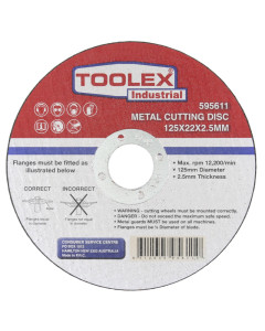 Toolex CUTDISC125222.5 Cutting Disc 125 x 2.5 x 22mm
