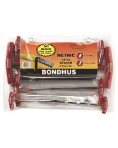 Bondhus 13187 Hex Key Set T-Hdl 2-10mm 8pc