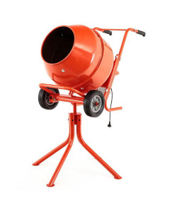Concrete Mixer 2.2Cu/Ft Bowl Capacity Wheel Barrow Style Flat Free Wheels