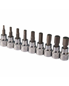 Sidchrome SCMT13280 Inhex Socket Set 9Pc 3-8