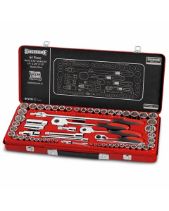 Sidchrome SCMT19120 Socket Set 64 Piece AF-Metric