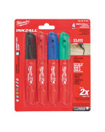 INKZALL Chisel Tip Coloured Markers - 4 Pack