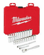 Milwaukee 48229404 Ratchet & Socket Set 26pc 1-4"