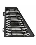 15pce Metric Ratcheting Combination Wrench Set