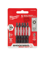 Power Bit Square Recess #2 50mm 2" SHOCKWAVE 5 Pack