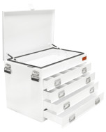 Truck Box Steel 880 x 540 x 600mm Hammertone Heavy Duty 4 Drawer with Gas Struts