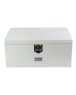 Truck Box Steel 950 x 600 x 500 White Low Profile T Lock Handle Rubber Seal