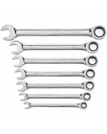12 Point Ratcheting Combination Metric Wrench Set - 7 Piece