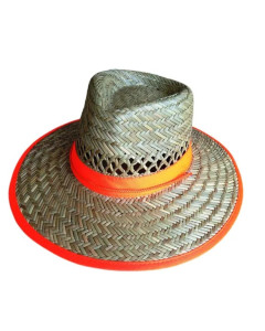 Sun Protect Straw Hat with Hi-Vis Band - Small