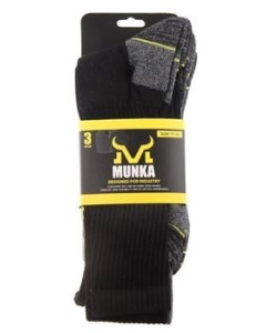 Safe One MAW186516-10 Munka Work Sock 3pr 6-10