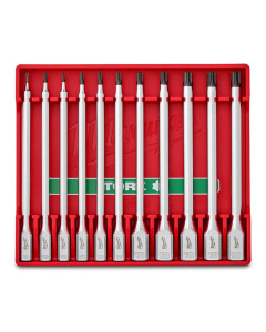 1/4” and 3/8” Drive Torx Long Bit Socket Set - 11pce