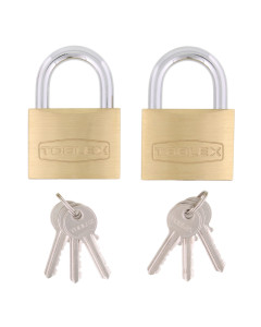 Padlock 60mm Wide Body Twin Pack Keyed Alike With Hardened Shackle 5/16