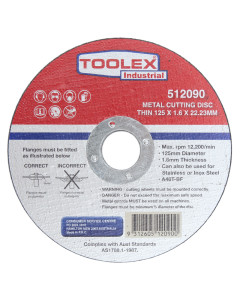 Toolex 125*1.6*22.23MM Cutting Disc 125 x 1.6 x 22mm