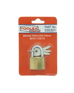 Toolex PADLOCKBRASS-25MM Padlock 12.5mm x 4.3mm