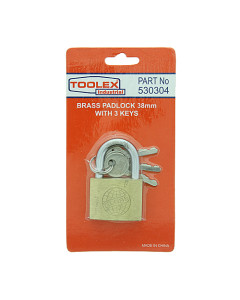 Padlock 19.5mm x 6.3mm Brass Hardened Shackle with Rust Proof Locking Mechanism