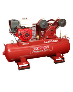 Air Compressor V25P-125L 9 Hp Petrol Honda Engine 125L Tank Fusheng Pump VA80 145Psi