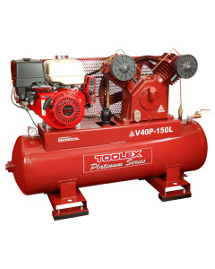 Air Compressor V40PES-150L 13 Hp Petrol Honda 150L Tank Fusheng Pump VA100 145Psi