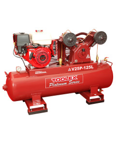 Air Compressor V25PES-125L 9Hp Petrol Honda Fusheng Pump VA80 125L Tank Electric Start 145Ps