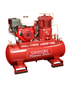Air Compressor B24PES-100L 9Hp Petrol Honda Fusheng B-1 Pump 100L Tank Electric Start 175Ps