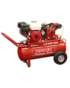 Air Compressor V16P-60L 5.5 Hp Petrol Honda Engine Fusheng VA65 Pump 60 Litre Tank 145Psi
