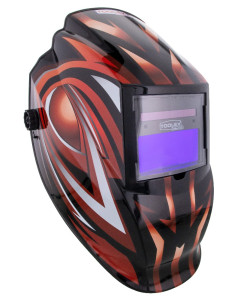 Welding Helmet Automatic Pro Red Celtic Model 9-13 Shade Grind Mode