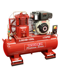 Air Compressor B24DES-100L 6.7 Hp Electrc Start Yanmar Diesel B-1 Fusheng Pump 100L Tank