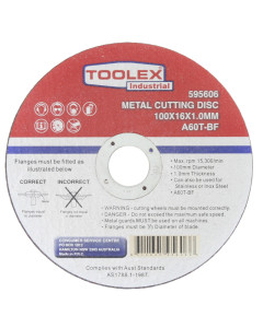 Toolex CUTDISC100161.0 Cutting Disc 100 x 1 x 16mm
