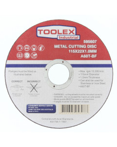 Toolex CUTDISC115221.0 Cutting Disc 115 x 1 x 22mm