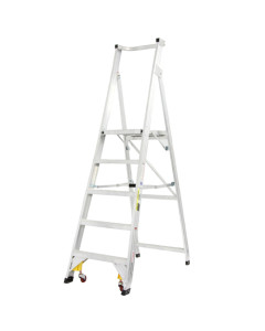 Ladder Platform Ht 1.5m 150kg Aluminium Industrial 2.4m Spring Wheel As/Nzs1892.1:1996