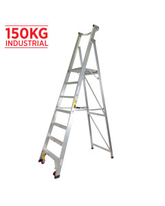 Ladder Platform Ht 2.1m 150kg Aluminium Industrial 3.0m Spring Wheel As/Nzs1892.1:1996