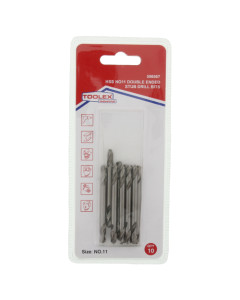 HSS NO11 Fully Ground Stub 10P Double Ended Twist Drill Bits Polished Finish Pack Of 10