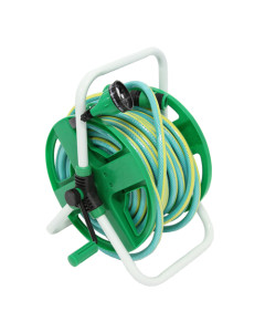 Garden Hose 1/2"X 20MTR Long Manual Rewind Hose Reel With Quick Release Fittings Standar